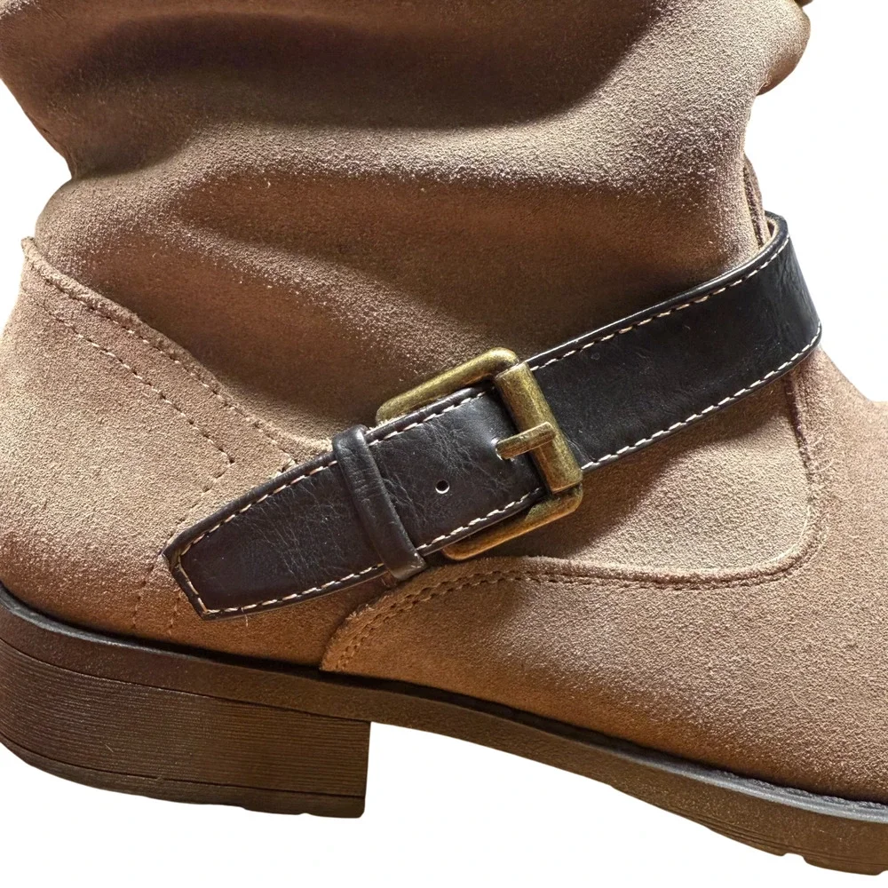 WHITE MOUNTAIN Nashville Women's 9 Brown Leather Boots Strap Buckle Casual - Picture 9 of 14